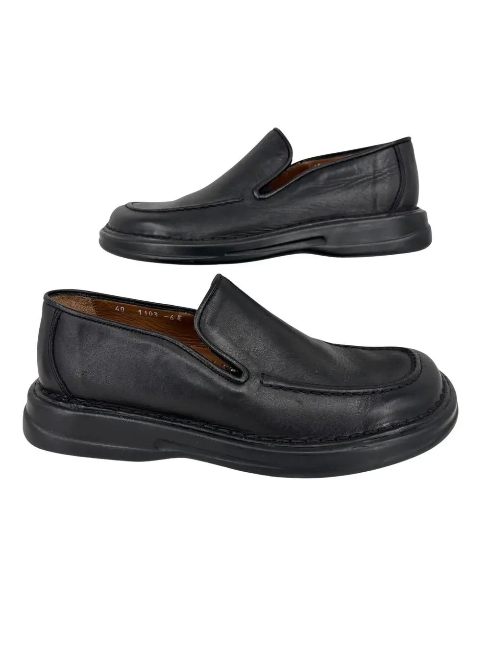 Hitchcock Limac Dress Shoe Mens EU 40 Black Leather Slip On‎ Made in Portugal